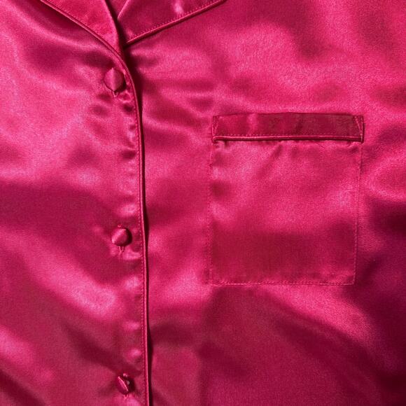 Valerie Stevens Petites 2PC Women Satin Pajamas SZ LP Red Romantic Lounge Sexy - Picture 4 of 9